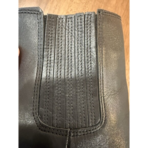 Steve Madden Hutson Leather Ankle Booties Black Pointed Toe Block Heel Women 6 - Picture 12 of 13